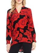 Vince Camuto Woodblock Floral V-neck Tunic