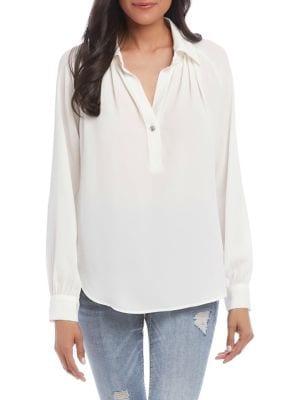 Karen Kane Collared Long-sleeve Top