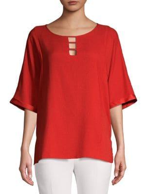 Joan Vass Satin Dolman Sleeve Top