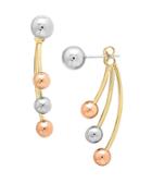 Lord & Taylor 14k White, Yellow And Rose Gold Ear Jackets
