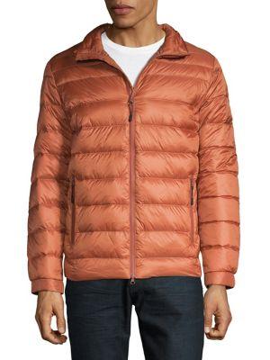 Black Brown Horizontal-quilt Down Puffer Jacket