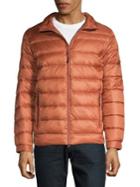 Black Brown Horizontal-quilt Down Puffer Jacket