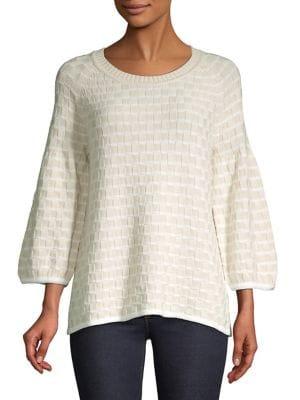 Ivanka Trump Bubble-sleeve Cotton Sweater