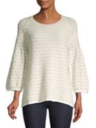 Ivanka Trump Bubble-sleeve Cotton Sweater