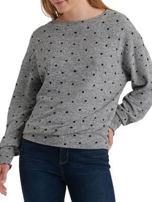 Lucky Brand Polka Dot Smocked Top