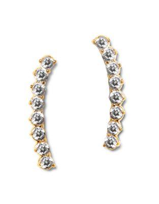 Vince Camuto Thin Studded Crystal Drop Earrings