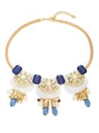 Design Lab Lord & Taylor Stone And Thread Statement Necklace