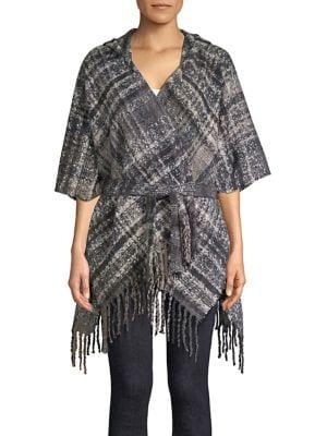 Echo Plaid Hooded Poncho