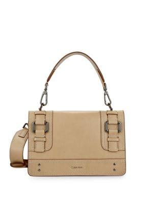 Calvin Klein Buckled Tab Leather Crossbody