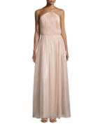 Vera Wang Pleated Halter Gown