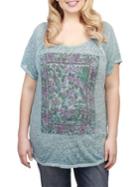 Lucky Brand Plus Floral-print Cotton-blend Tee