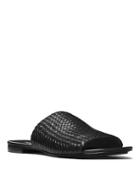 Michael Kors Collection Byrne Woven Leather Slides