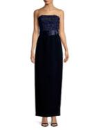Karl Lagerfeld Paris Social Embroidered Evening Gown