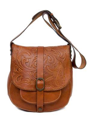 Patricia Nash Tooled Barcellona Leather Saddle Bag