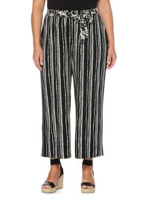 Rafaella Plus Striped Wide Leg Pants