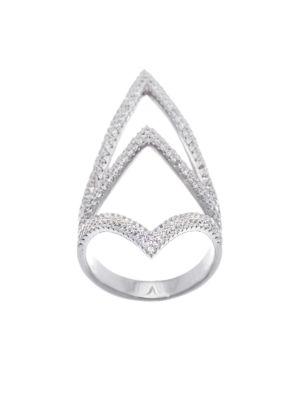 Lord & Taylor Cubic Zirconia Open Pointy Ring