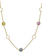 Lord & Taylor Swiss Blue Topaz, Amethyst, Peridot, Citrine, London Blue Topaz And 14k Yellow Gold Pendant Necklace