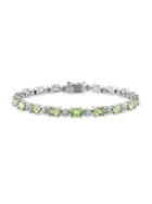 Sonatina Sterling Silver, Peridot & Diamond Bracelet