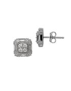 Lord & Taylor Diamond And 14k White Gold Square Stud Earrings, 0.6tcw
