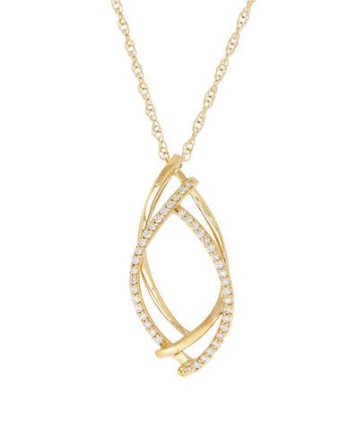 Lord & Taylor Diamond And 14k Gold Pendant Necklace