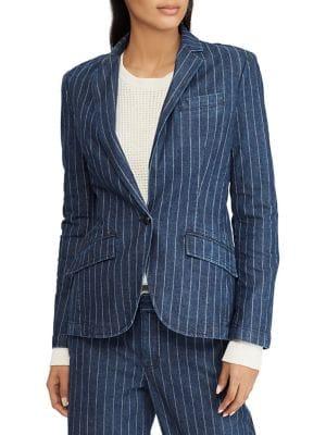 Lauren Ralph Lauren Pinstripe Denim Jacket