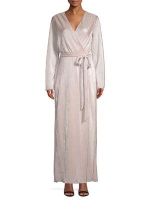 Wayf Metallic Wrap Maxi Dress