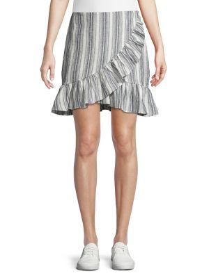 The Fifth Label Stripe-print Ruffled Skirt