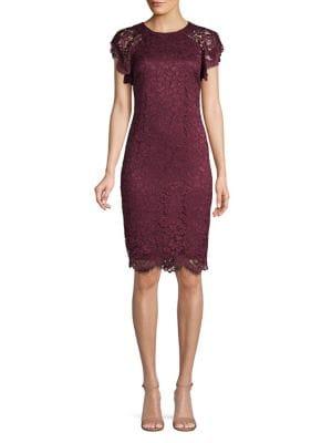 Vince Camuto Lace Cap Sleeve Sheath Dress
