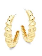 Design Lab 2-pair Goldtone Shrimp Hoop Earrings