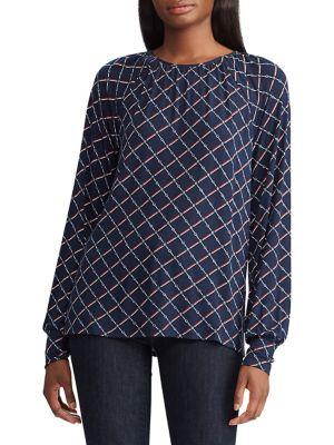 Lauren Ralph Lauren Petite Chain Print Jersey Knit Top