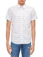 Calvin Klein Jeans Space-dyed Stripe Cotton Sport Shirt.