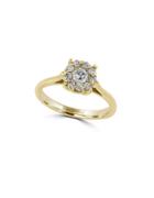 Effy Doro Diamond And 14k Yellow Gold Halo Ring, 0.5 Tcw