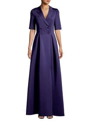 Badgley Mischka Platinum Short-sleeve Sateen Jacket Dress