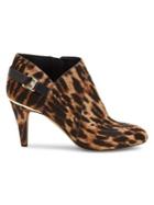 Vince Camuto Verena Leather & Leopard-print Calf Hair Booties