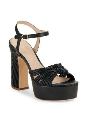 Rachel Zoe Avery Knotted Leather Platform Sandals
