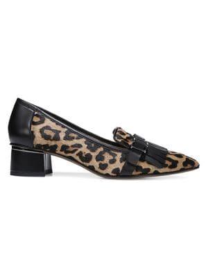 Franco Sarto Grenoble Leopard-print Calf-hair Pumps