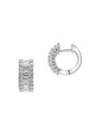 Effy Classique 14k White Gold & Diamond Hinged Hoop Earrings