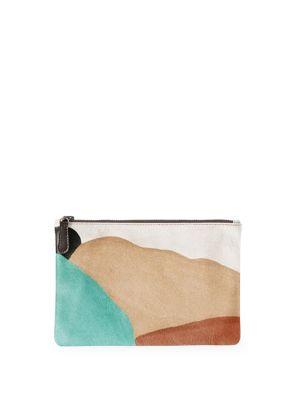 Vida Untitled Iii Leather Carryall Pouch