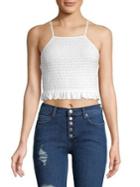 Miss Selfridge 90's Shirred Cotton Cropped Top
