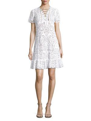 Michael Michael Kors Lace-up Ruffled Dress