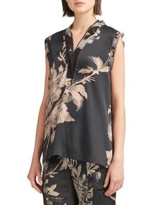 Dkny Sleeveless Floral Blouse