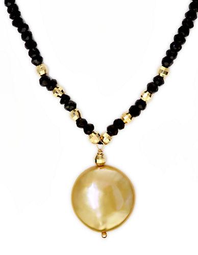 Effy 14k Yellow Gold Freshwater Pearl Coin Necklace