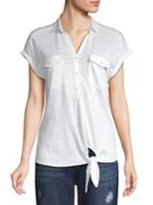 Tommy Bahama Front-tie Linen Camp Shirt