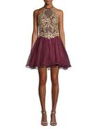 Blondie Nites Embellished Fit-&-flare Dress