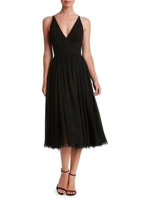 Dress The Population Alicia Frayed A-line Dress