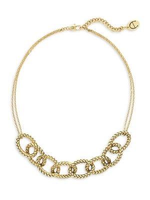 Etienne Aigner Goldtone Textured Link Collar Necklace