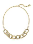 Etienne Aigner Goldtone Textured Link Collar Necklace