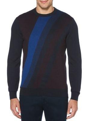 Perry Ellis Striped Cotton-blend Sweater