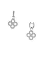 Morris & David 14k White Gold & Diamond Clover Drop Earrings - 1 Tcw