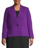 Nipon Boutique Plus One Button Peak Lapel Blazer